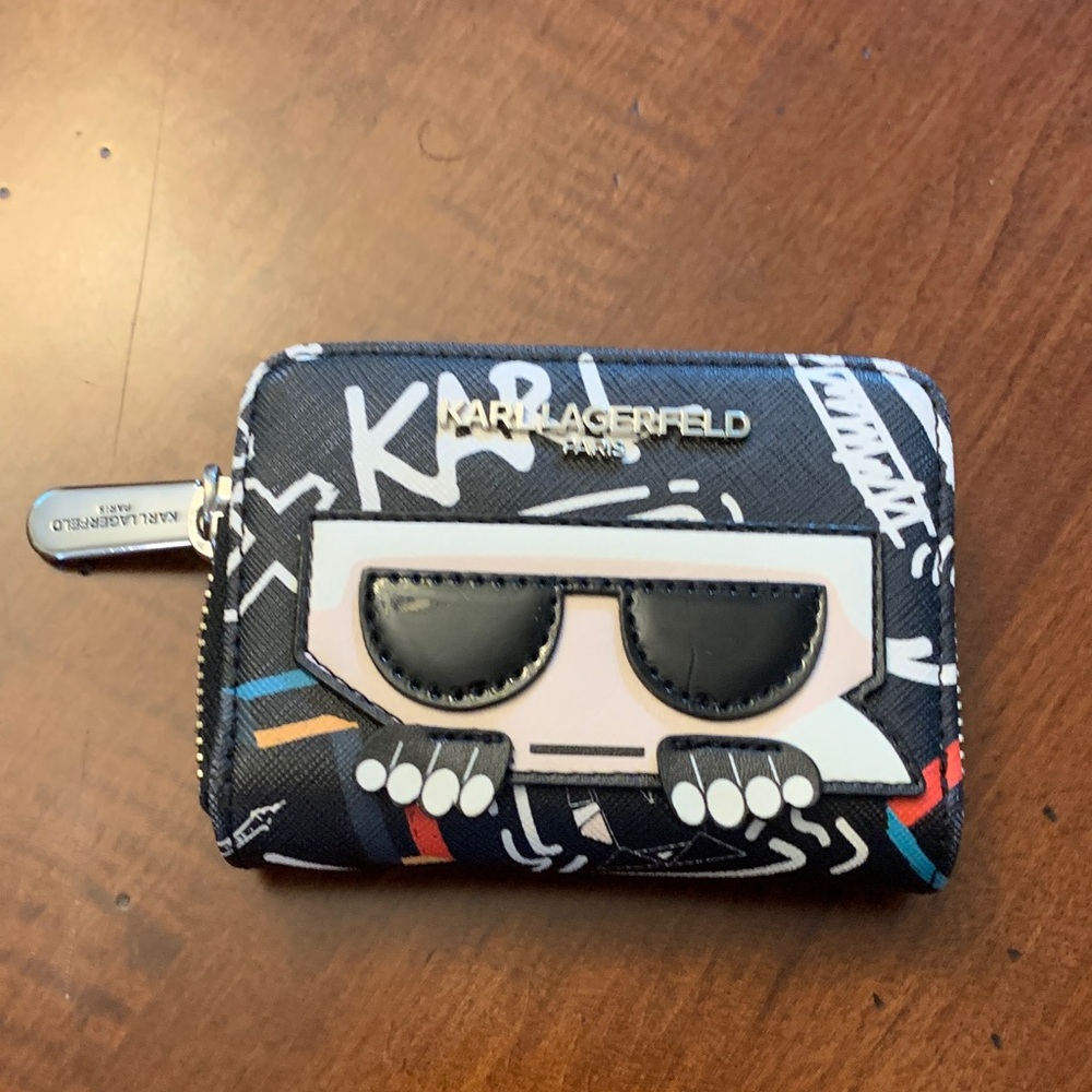 Karl Lagerfeld Black and White Graphic Wallet